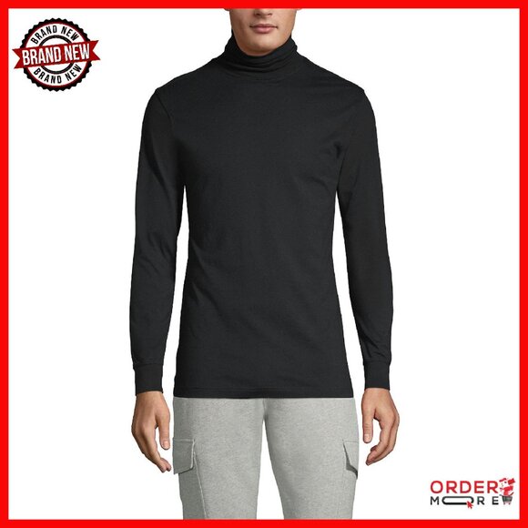 Men's Cotton Turtleneck Sweater Long Sleeve Pullover Cozy Winter